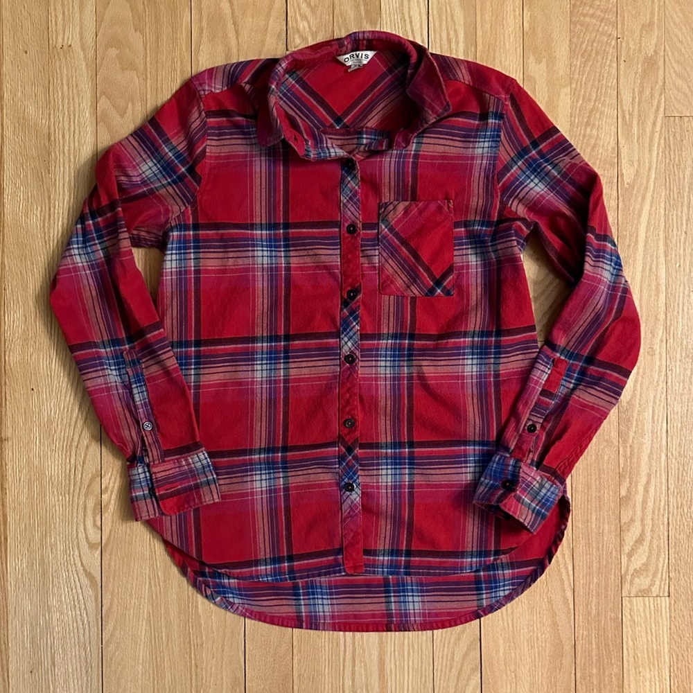 Orvis Women’s Plaid Flannel Shirt, Outdoor Cowgirl Western Top, Size M